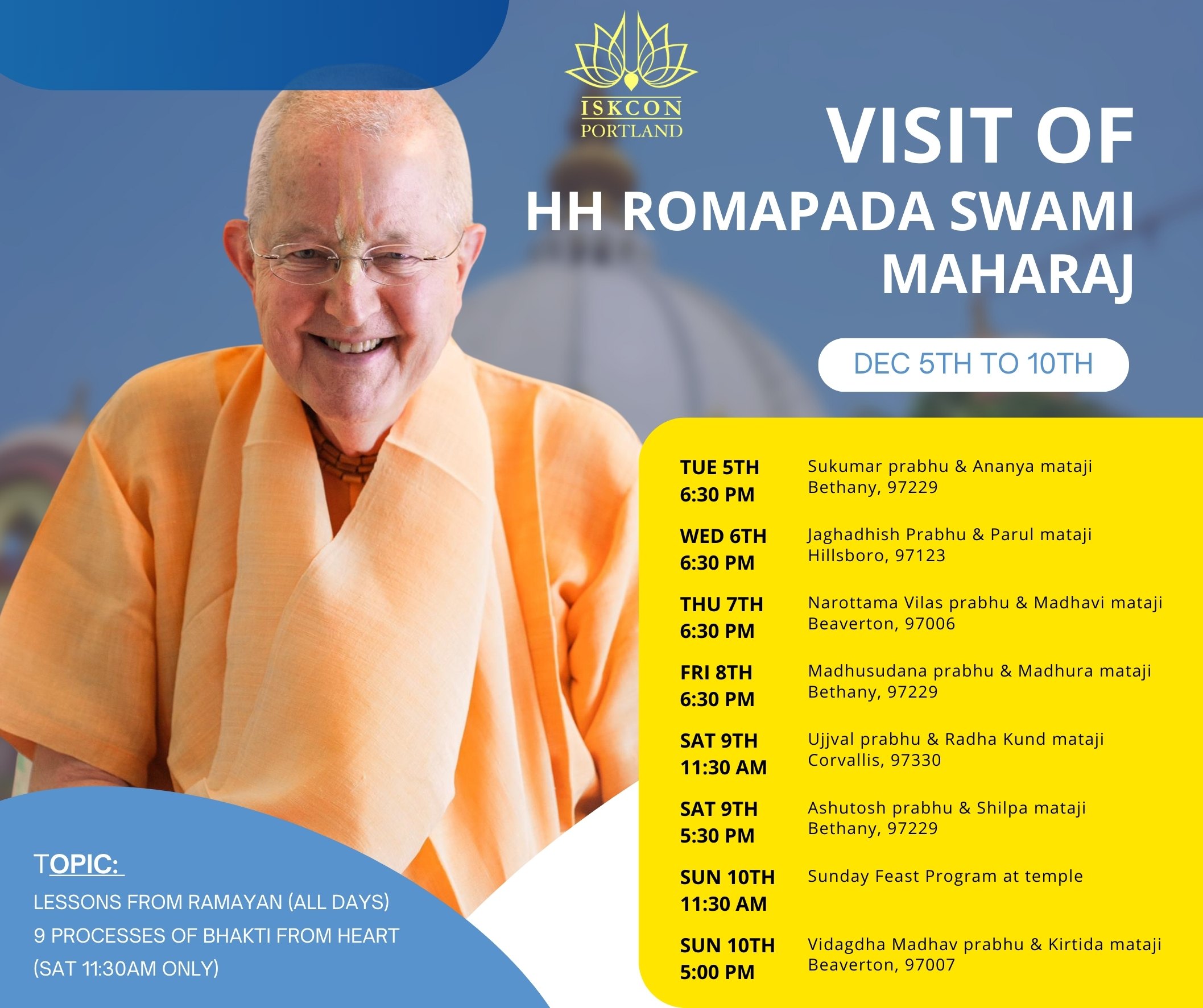 HH Romapada Swami Maharaj visit